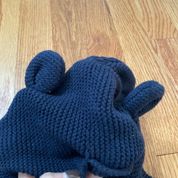 Baby Gap Navy Blue Teddy Bear Sweater Hoodie Jacket Sz 6-12 Months - Picture 2 of 3